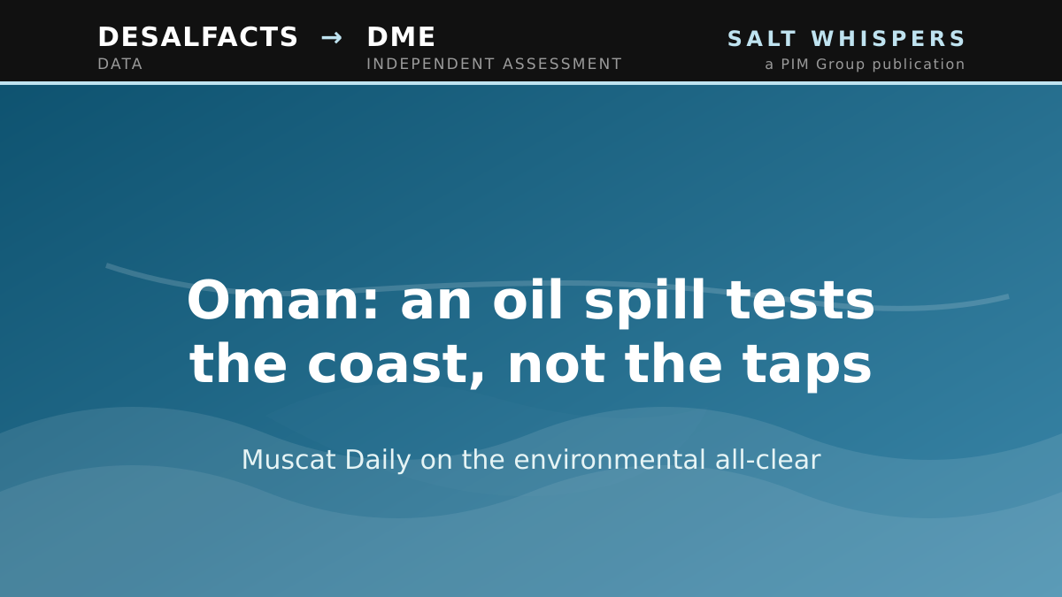 Oman: an oil spill tests the coast, not the taps