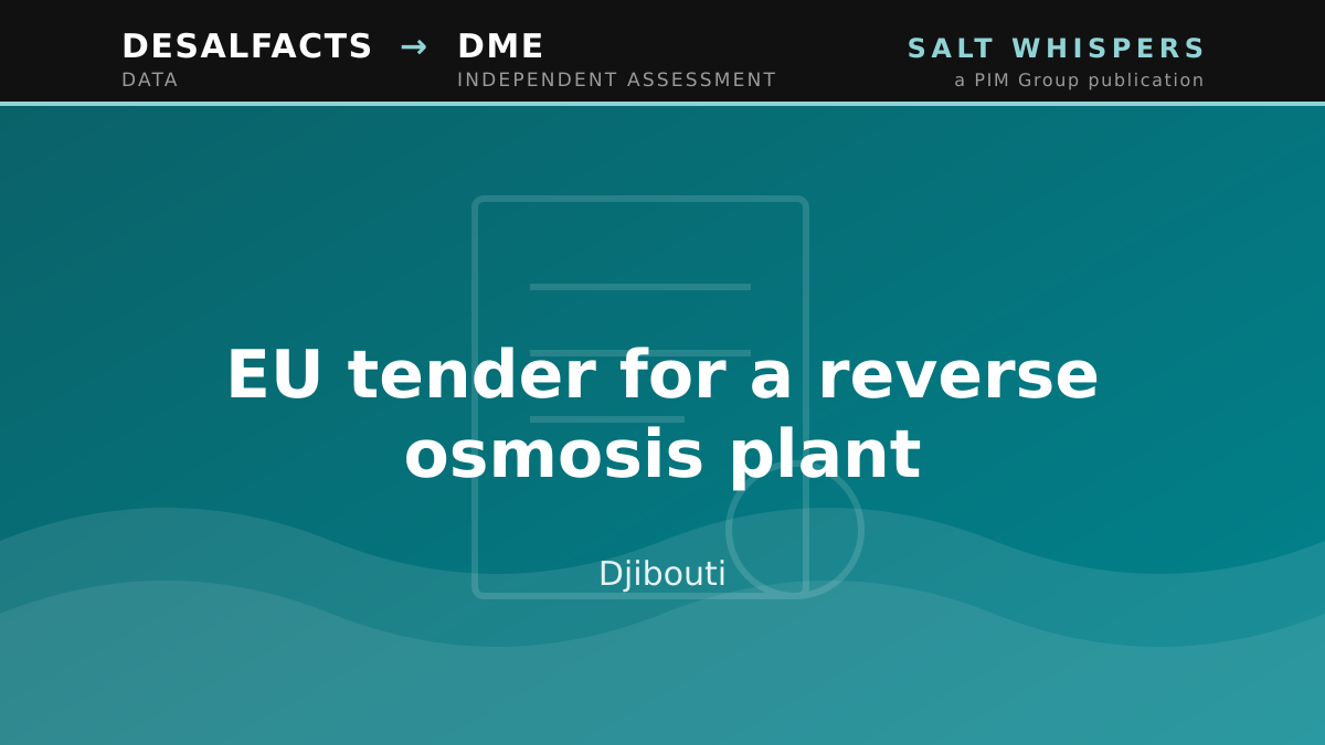 EU tender for a reverse osmosis plant, Djibouti