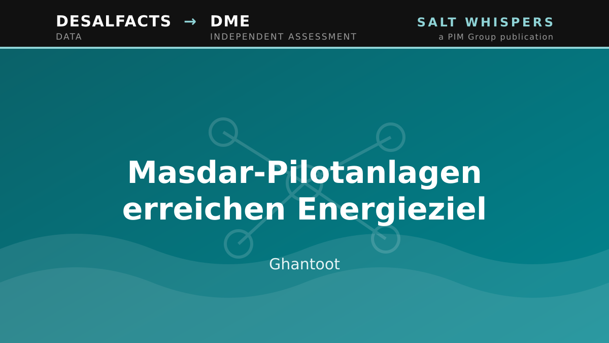 Masdar-Pilotanlagen erreichen Energieziel, Ghantoot