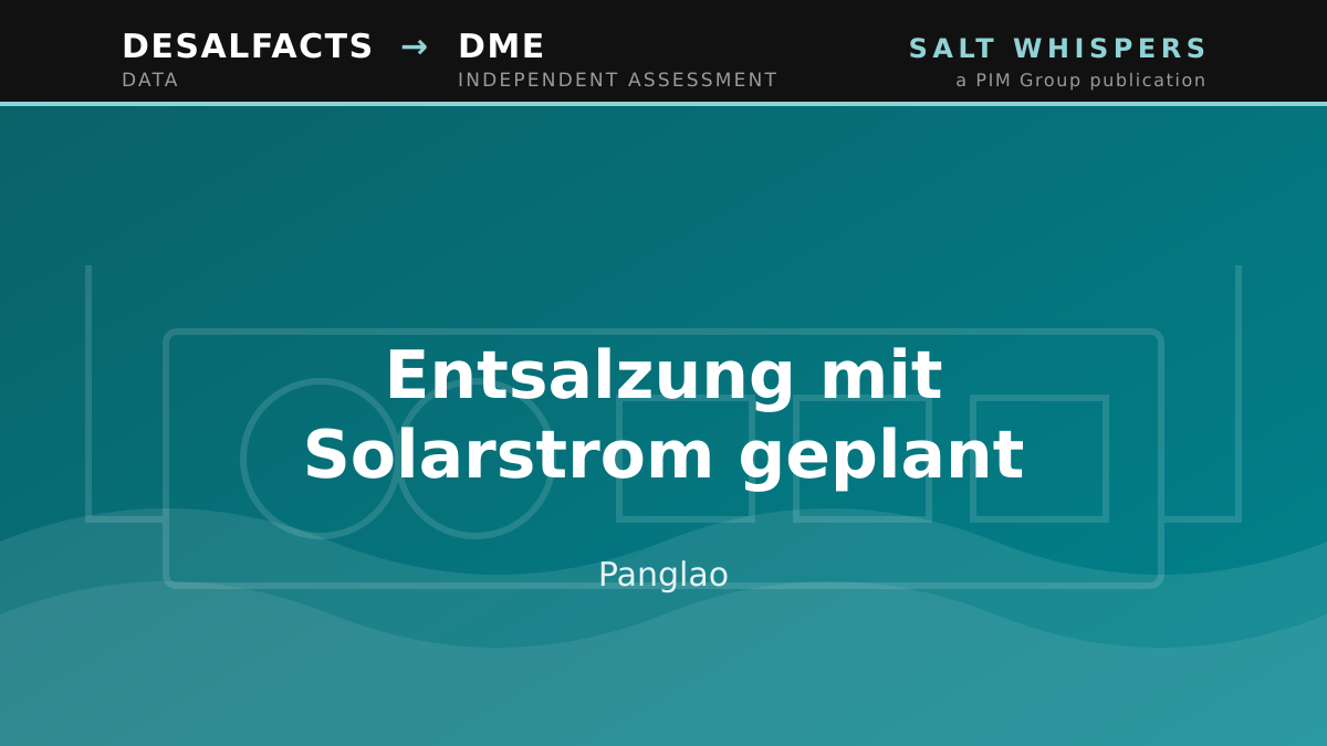 Entsalzung mit Solarstrom geplant, Panglao