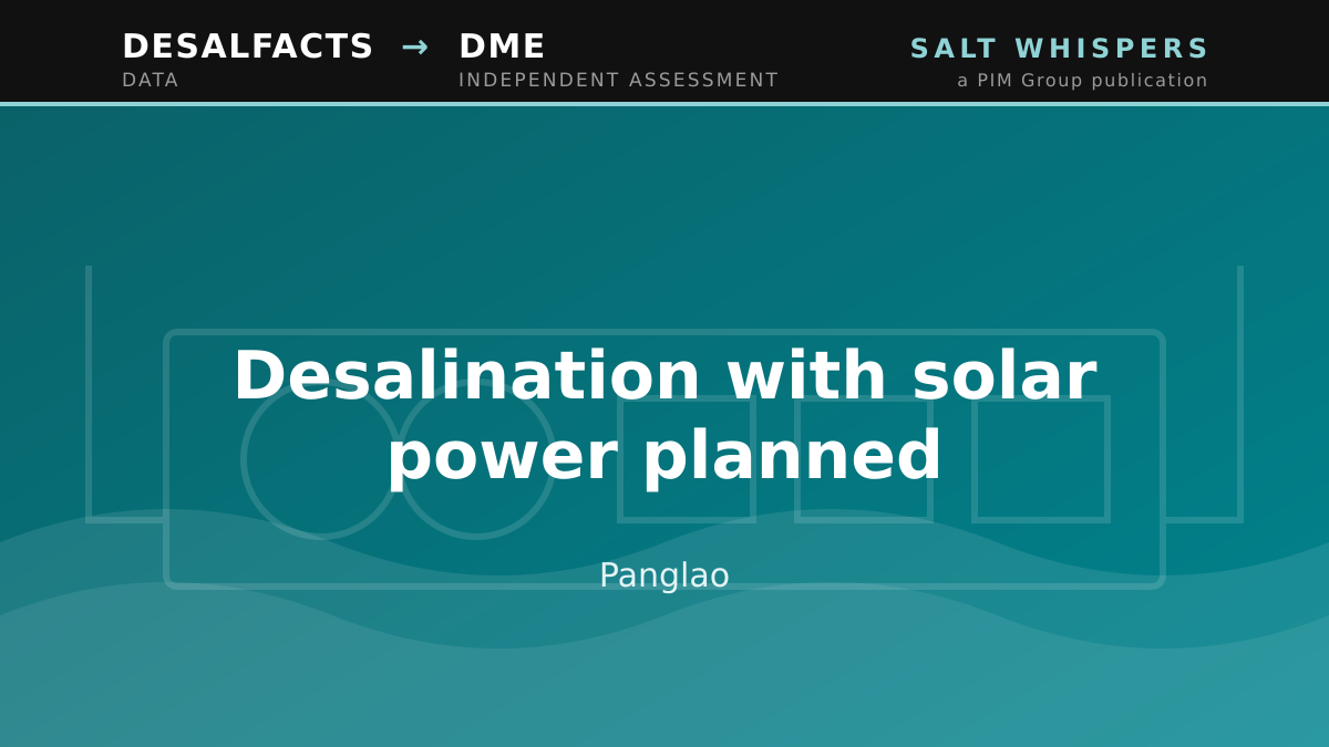 Desalination with solar power planned, Panglao