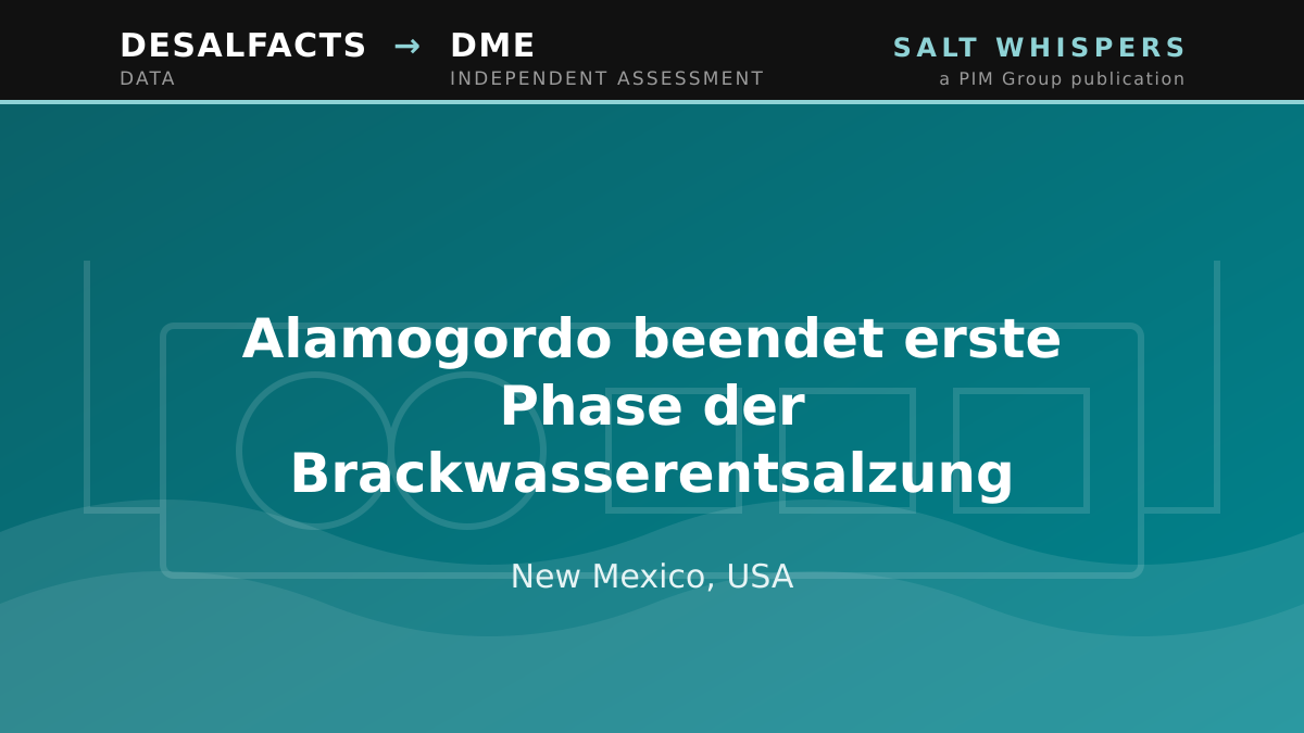 Alamogordo beendet erste Phase der Brackwasserentsalzung, New Mexico, USA