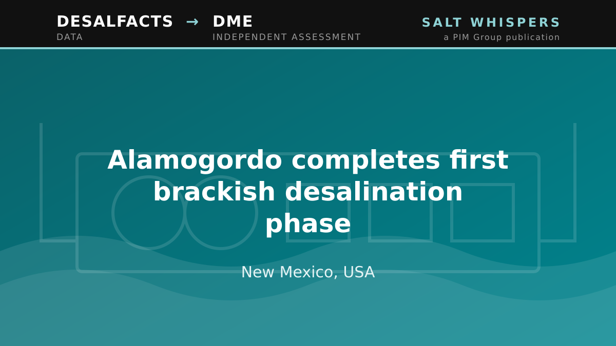 Alamogordo completes first brackish desalination phase, New Mexico, USA