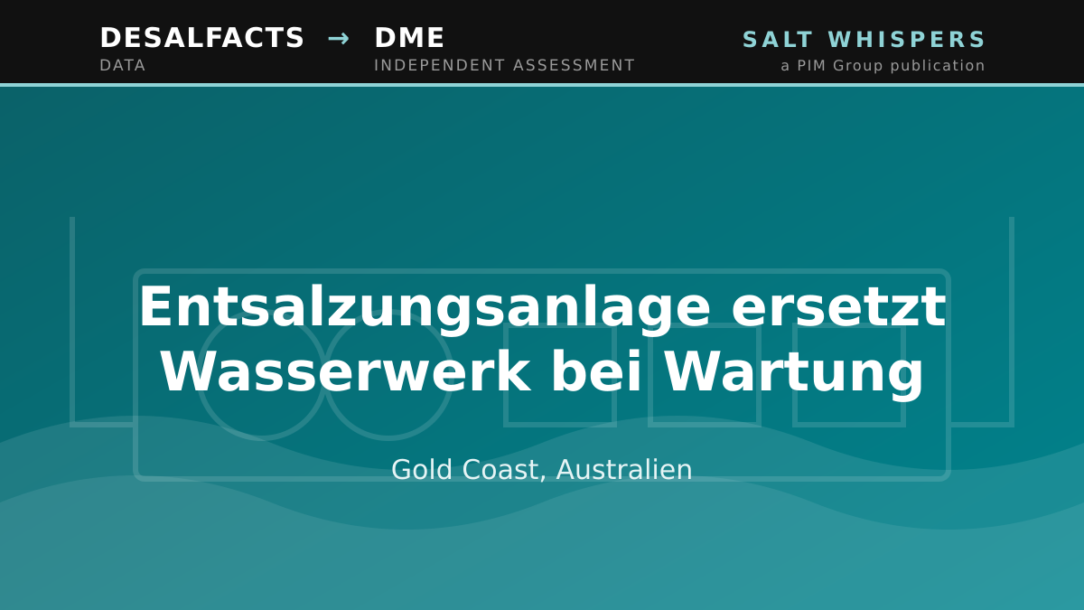 Entsalzungsanlage ersetzt Wasserwerk bei Wartung, Gold Coast, Australien