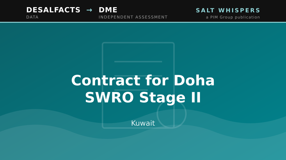 Kuwait: contract for Doha SWRO Stage II