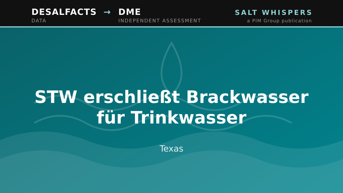 STW erschließt Brackwasser für Trinkwasser, Texas