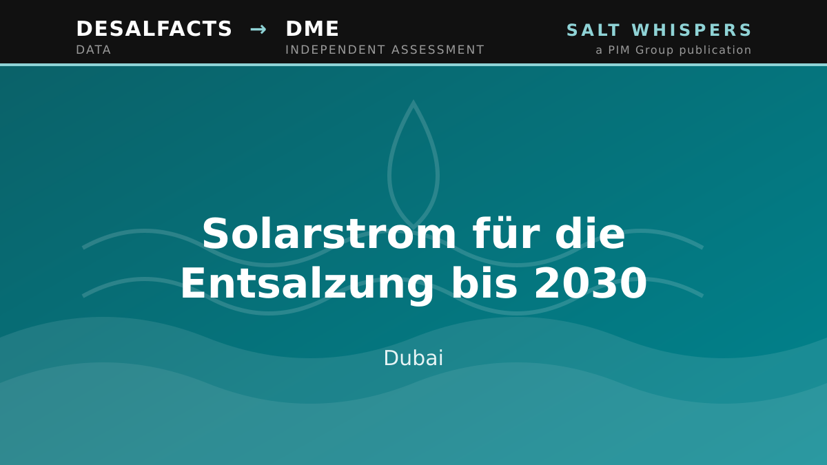 Solarstrom für die Entsalzung bis 2030, Dubai