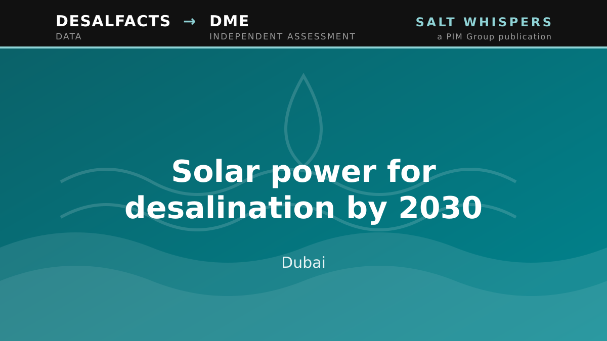 Solar power for desalination by 2030, Dubai
