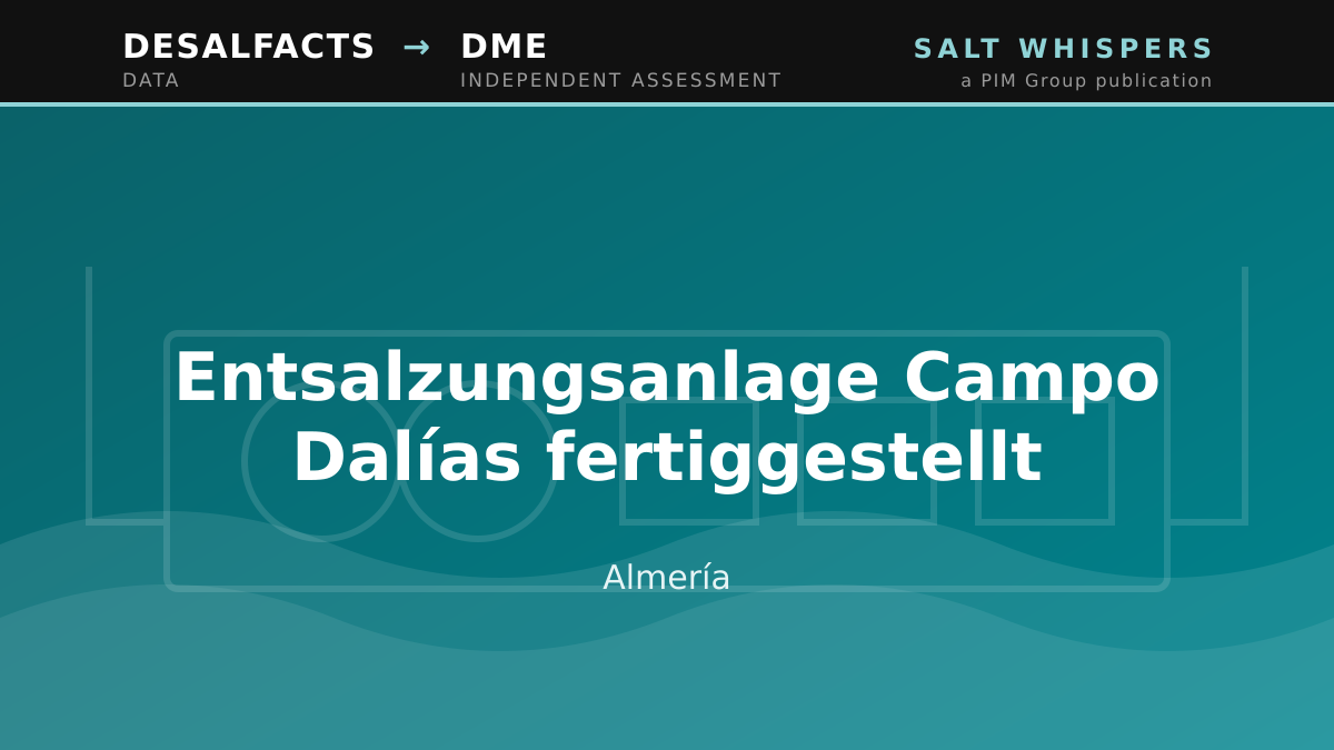 Entsalzungsanlage Campo Dalías fertiggestellt, Almería