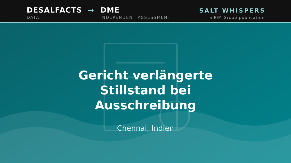 Gericht verlängerte Stillstand bei Ausschreibung, Chennai, Indien