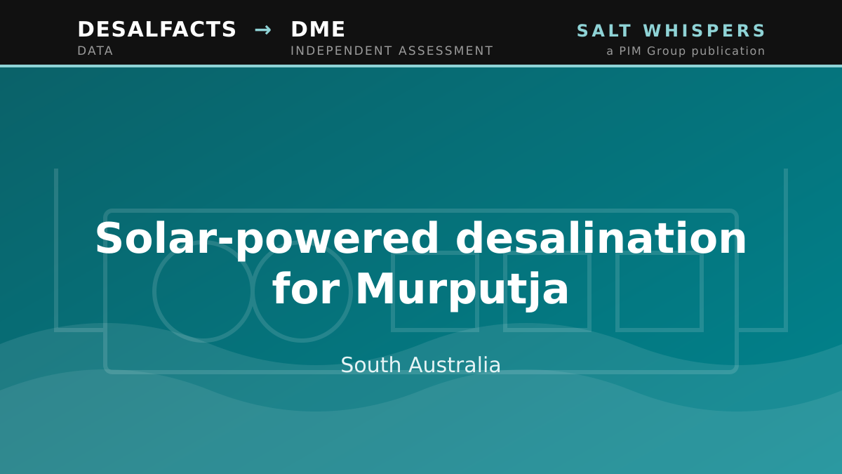 Solar-powered desalination for Murputja, South Australia