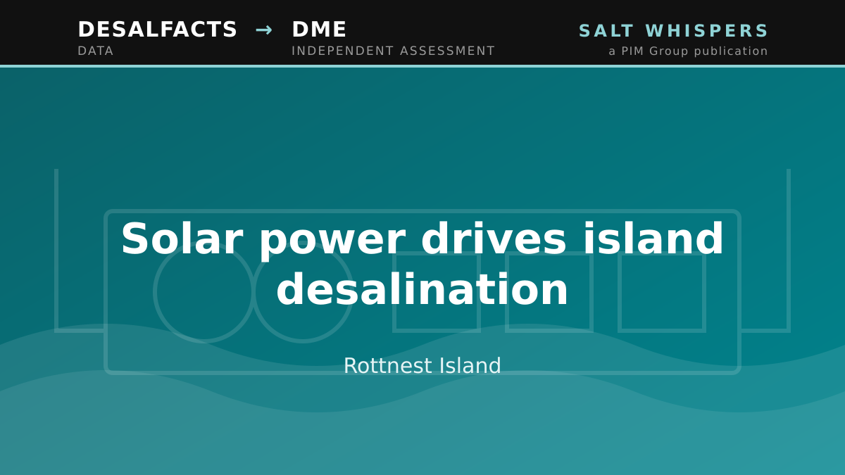 Solar power drives island desalination, Rottnest Island