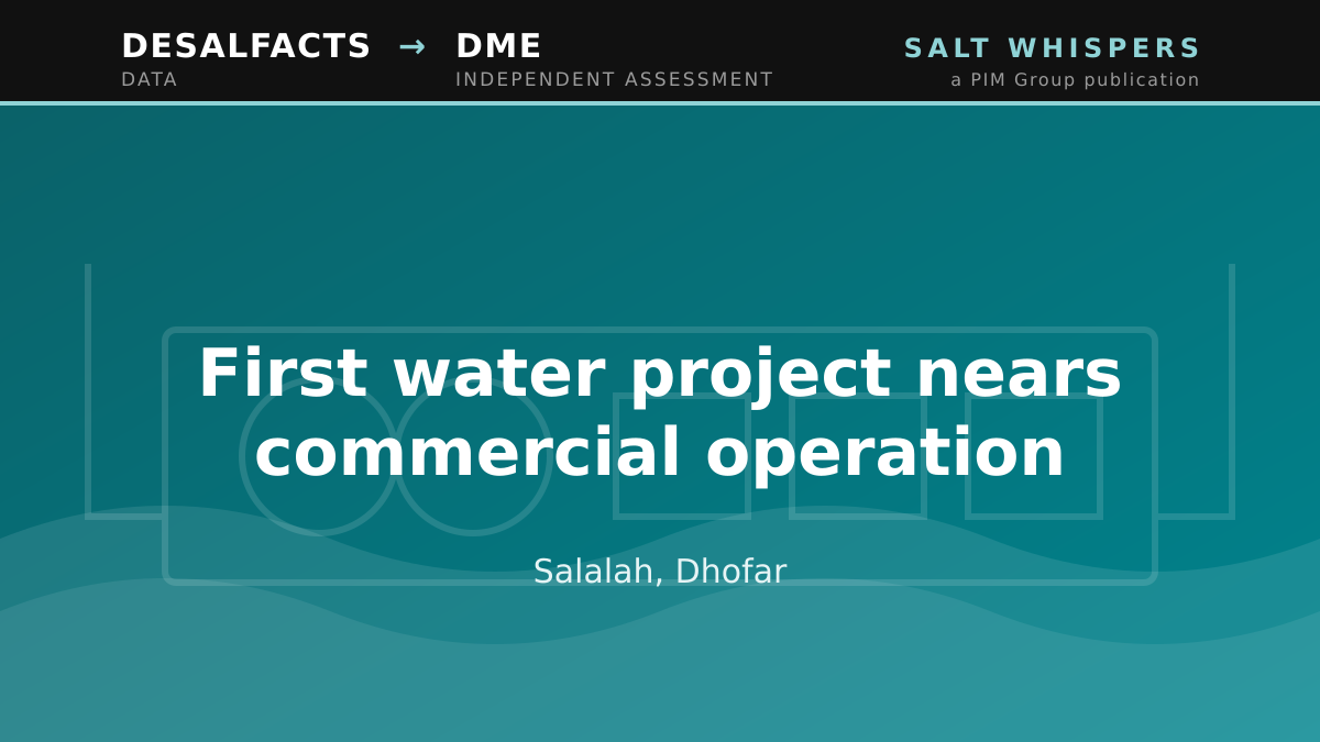 First water project nears commercial operation, Salalah, Dhofar