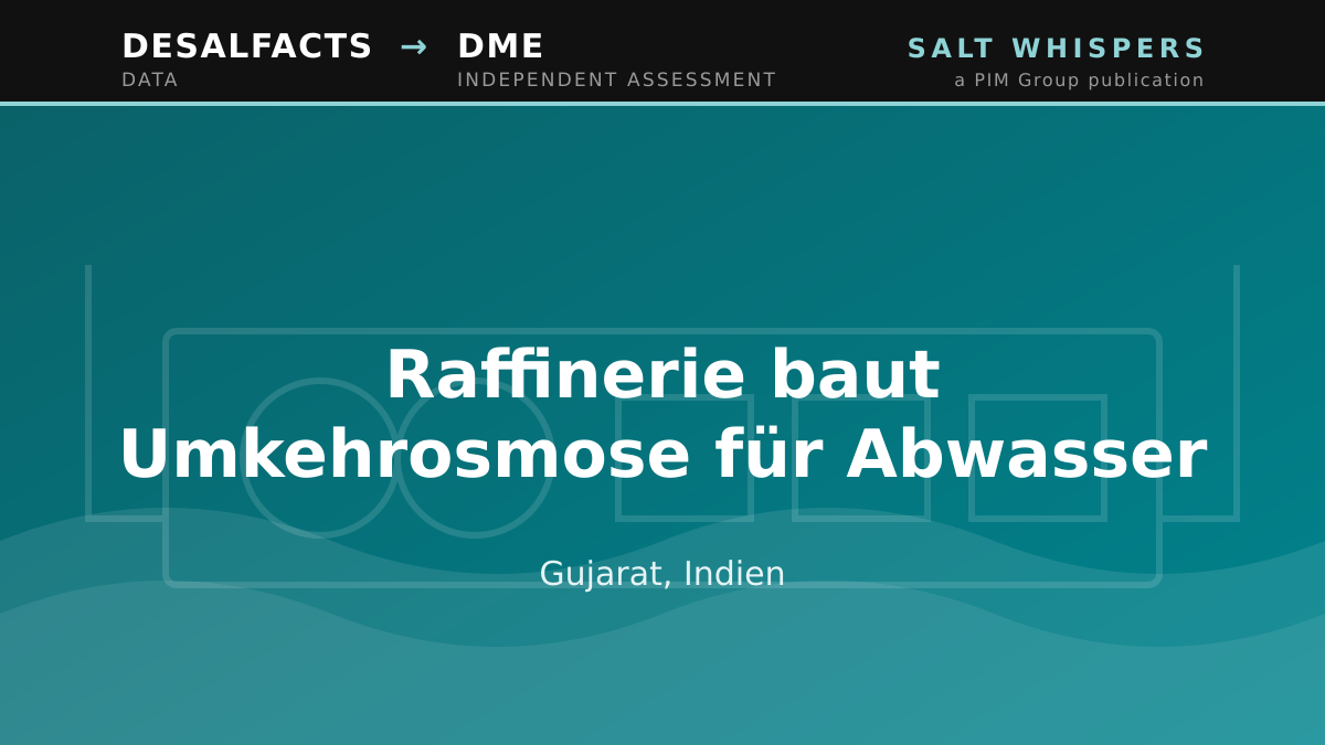 Raffinerie baut Umkehrosmose für Abwasser, Gujarat, Indien