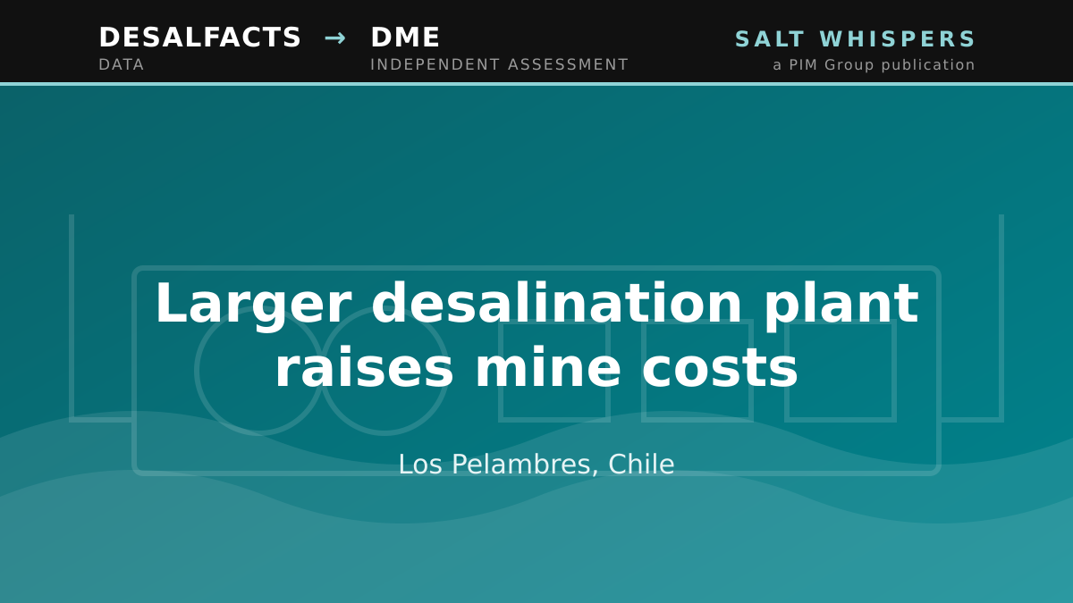 Larger desalination plant raises mine costs, Los Pelambres, Chile