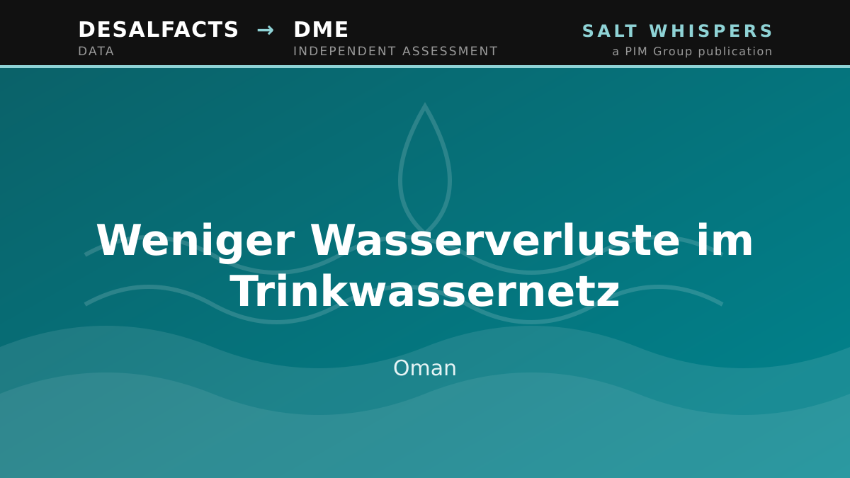Weniger Wasserverluste im Trinkwassernetz, Oman