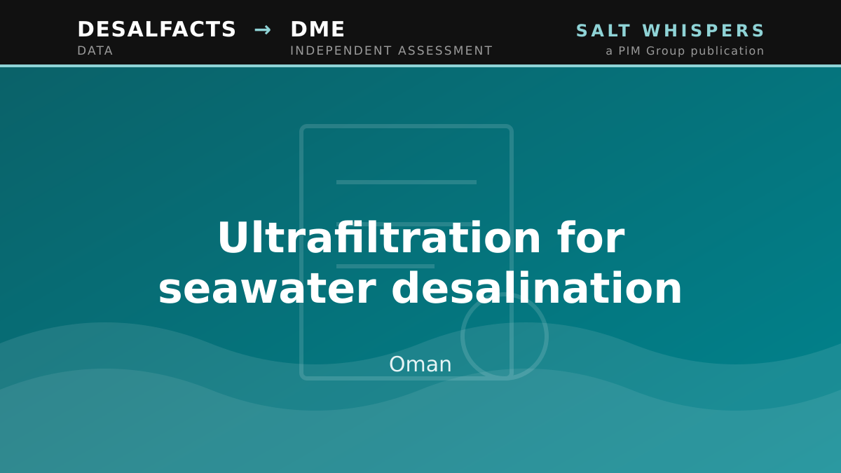 Ultrafiltration for seawater desalination, Oman