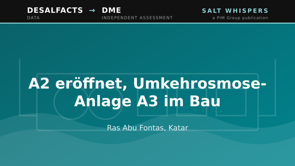 A2 eröffnet, Umkehrosmose-Anlage A3 im Bau, Ras Abu Fontas, Katar