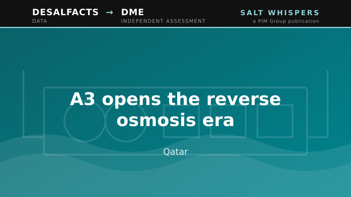 Ras Abu Fontas A3 opens the reverse osmosis era, Qatar