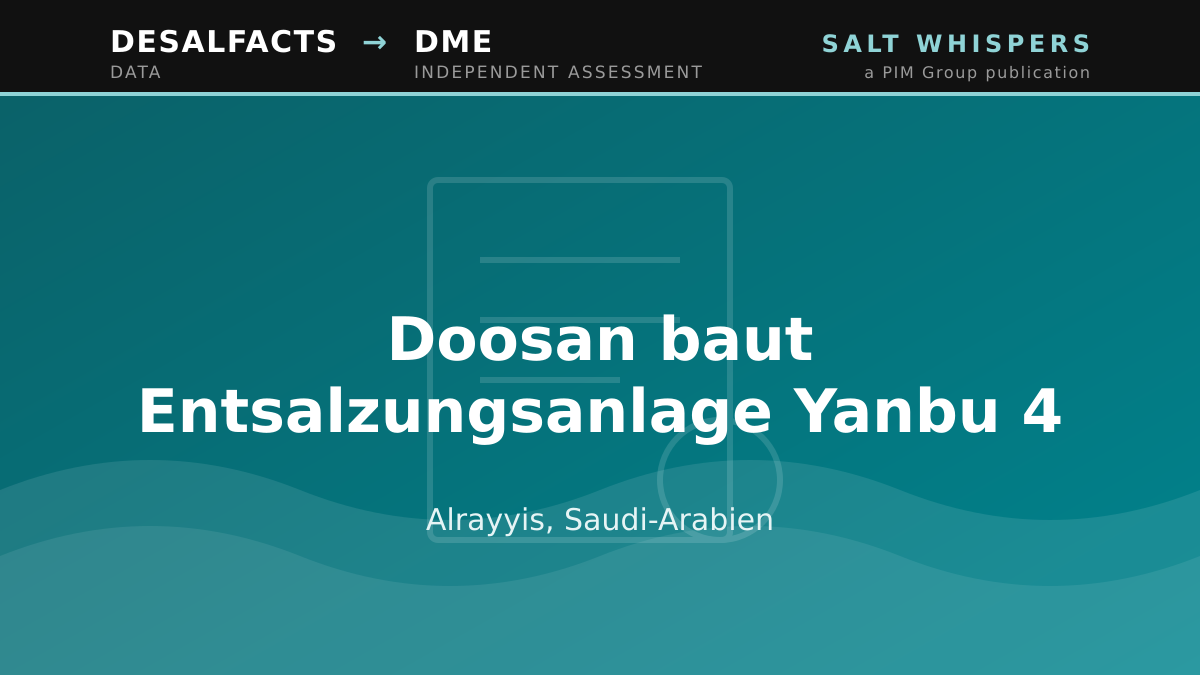 Doosan baut Entsalzungsanlage Yanbu 4, Alrayyis, Saudi-Arabien