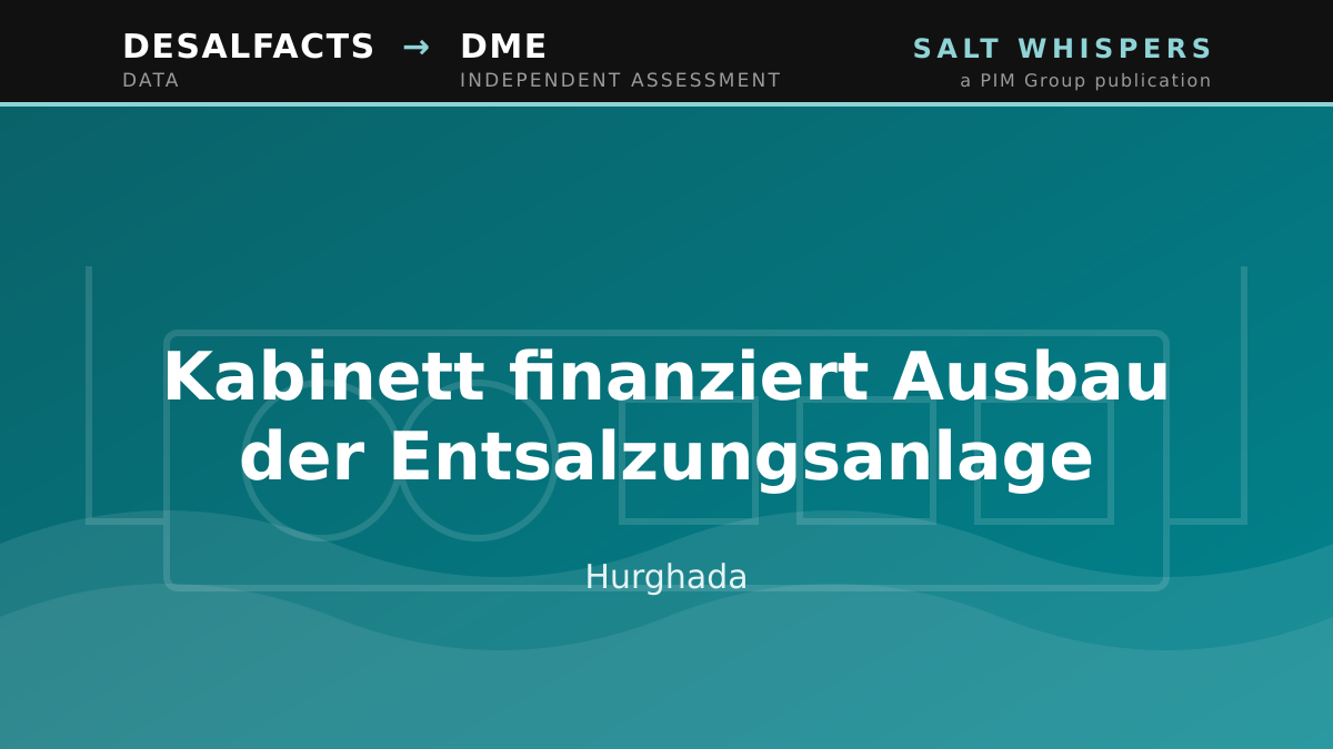 Kabinett finanziert Ausbau der Entsalzungsanlage, Hurghada
