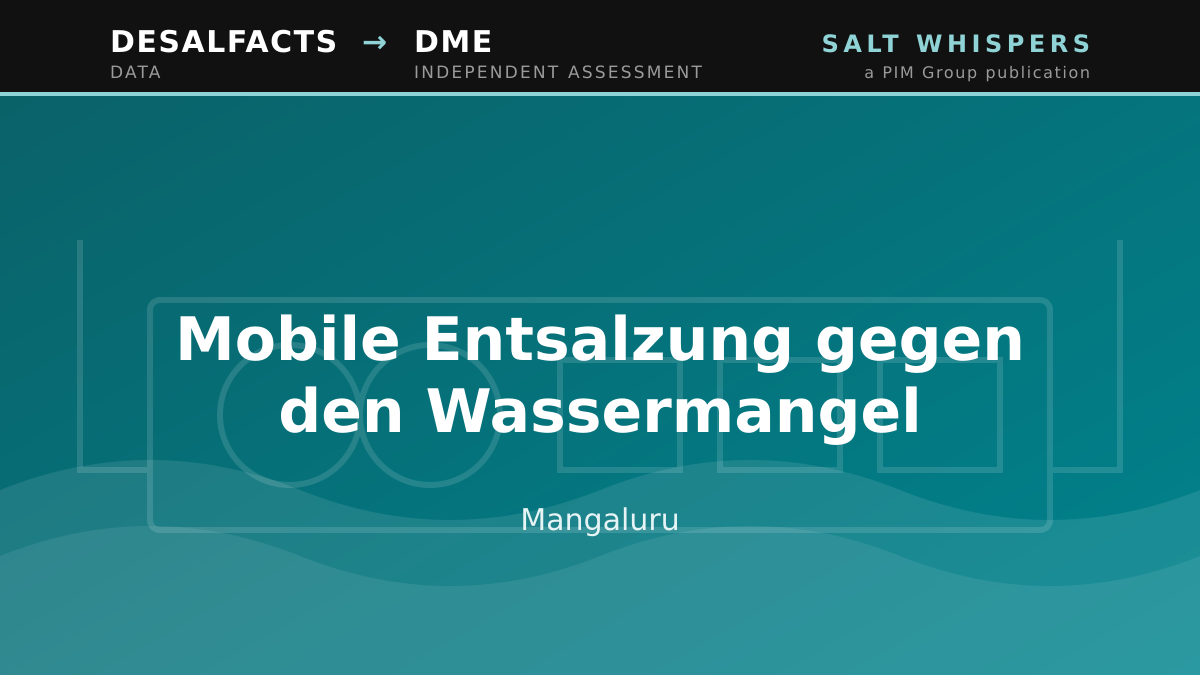 Mobile Entsalzung gegen den Wassermangel, Mangaluru