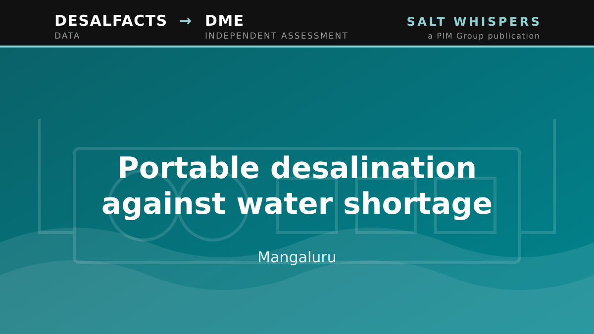 Portable desalination against water shortage, Mangaluru