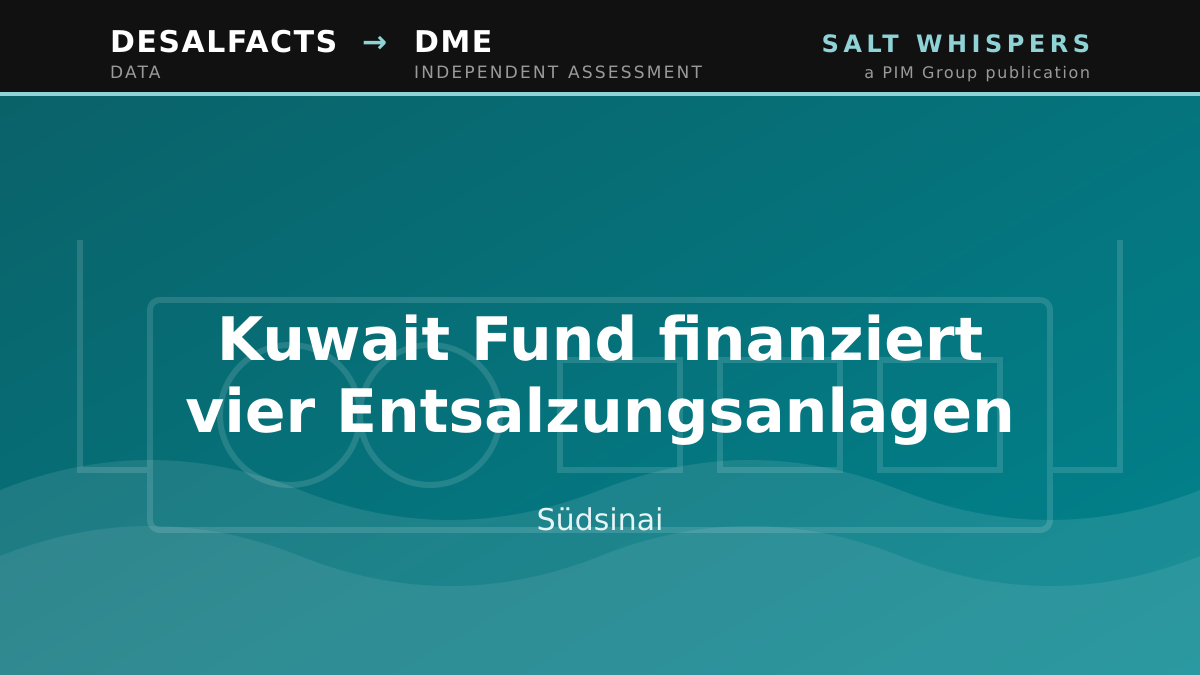 Kuwait Fund finanziert vier Entsalzungsanlagen, Südsinai