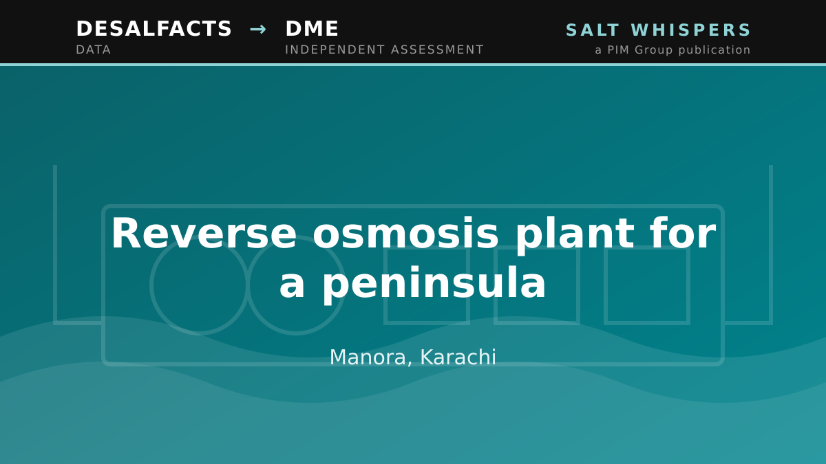 Reverse osmosis plant for a peninsula, Manora, Karachi