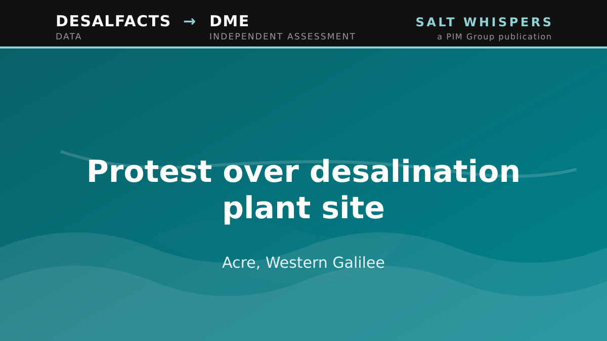 Protest over desalination plant site, Acre, Western Galilee