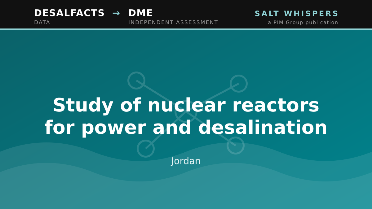 Study of nuclear reactors for power and desalination, Jordan