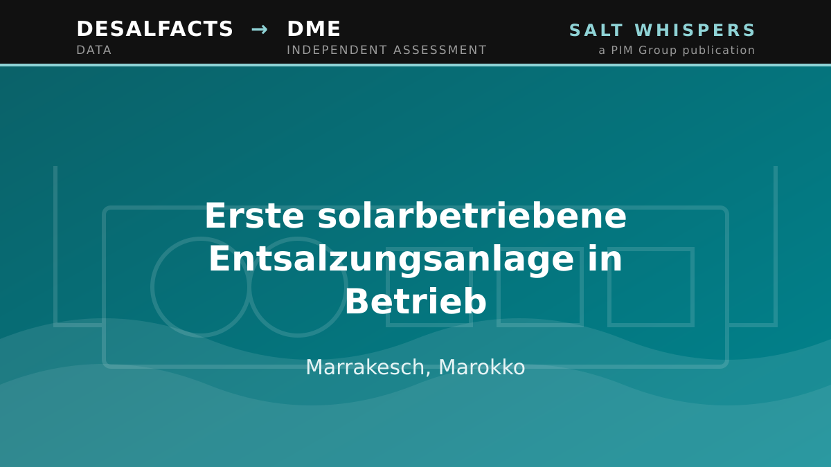 Erste solarbetriebene Entsalzungsanlage in Betrieb, Marrakesch, Marokko