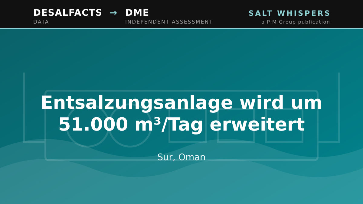 Entsalzungsanlage wird um 51.000 m³/Tag erweitert, Sur, Oman