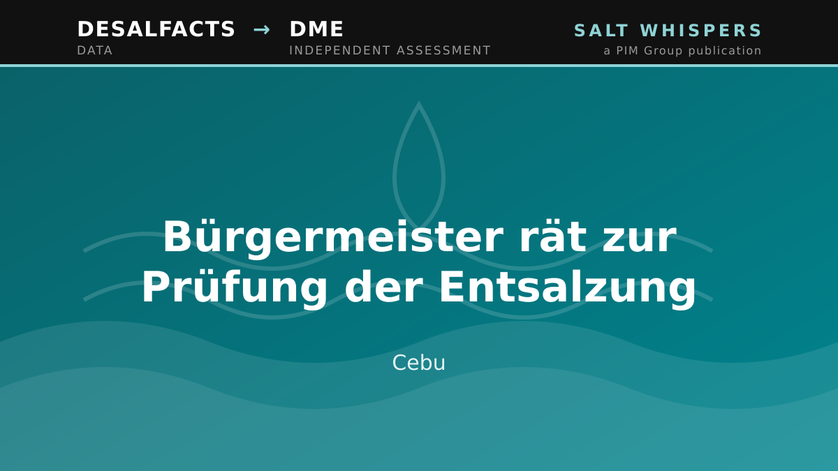 Bürgermeister rät zur Prüfung der Entsalzung, Cebu