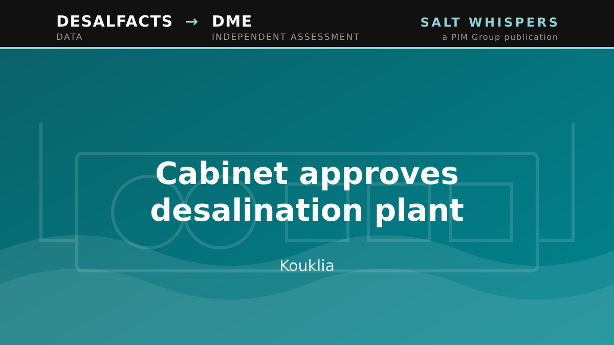 Cabinet approves desalination plant, Kouklia