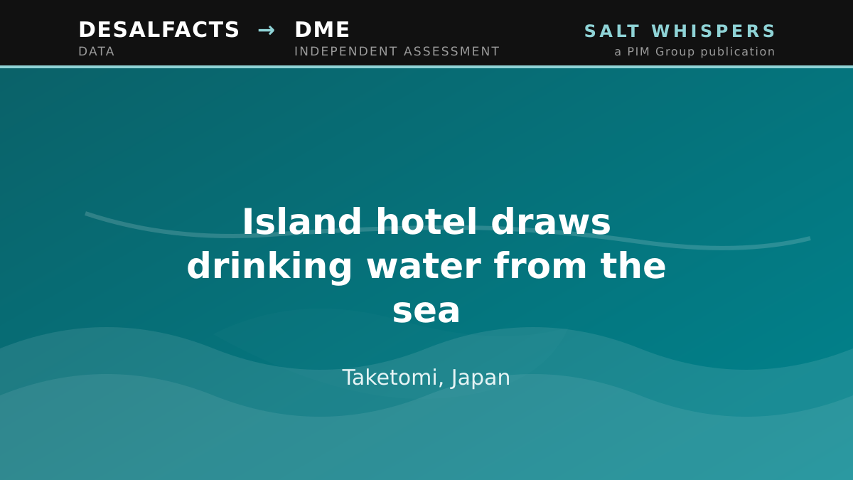 Island hotel draws drinking water from the sea, Taketomi, Japan