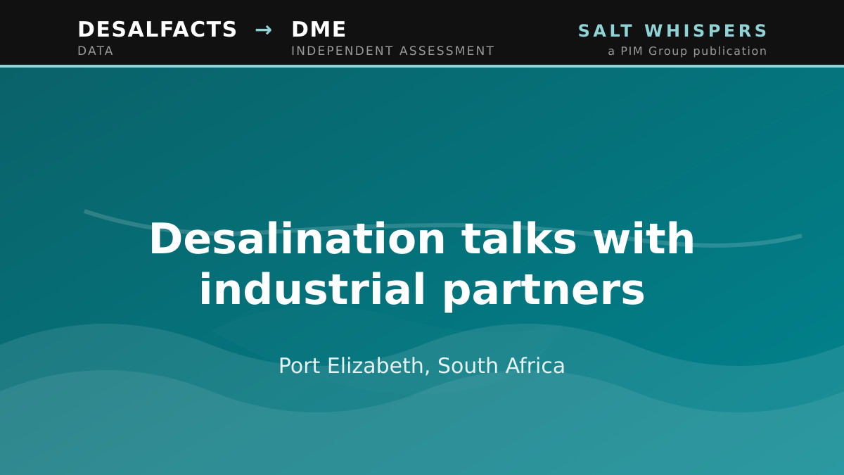 Desalination talks with industrial partners, Port Elizabeth, South Africa