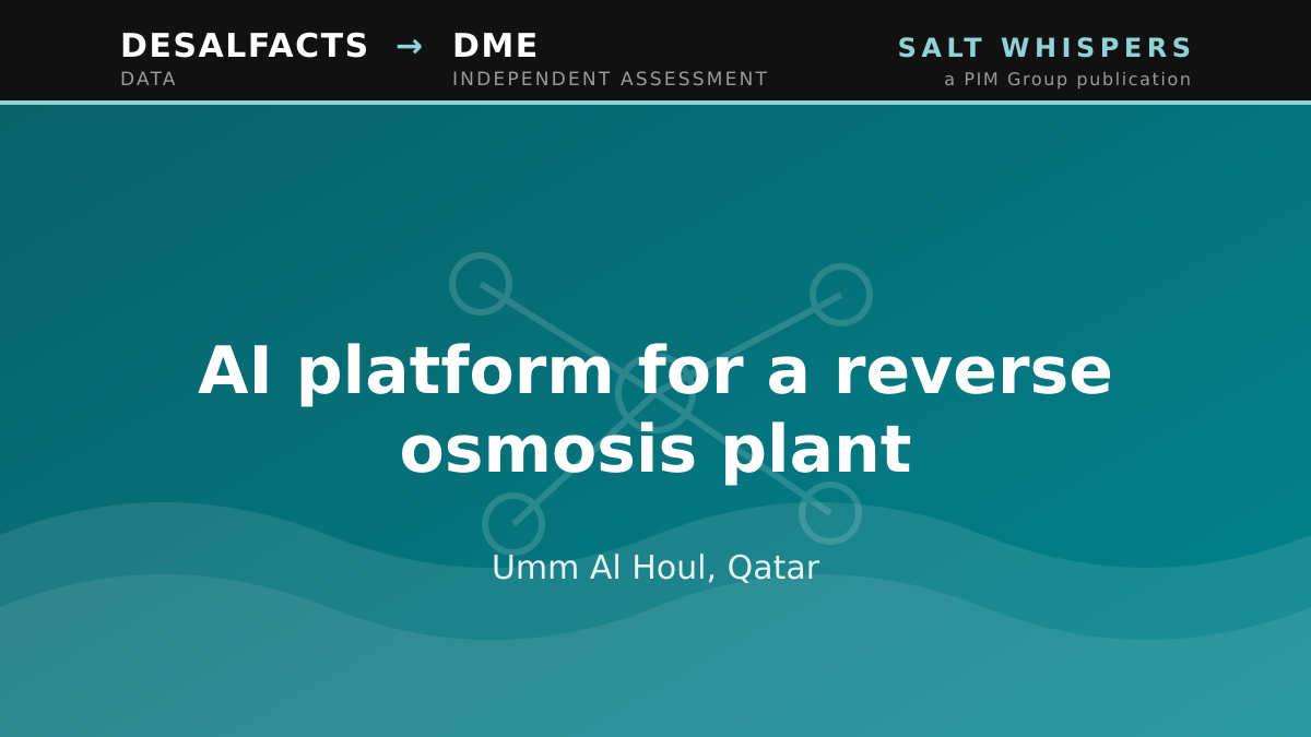AI platform for a reverse osmosis plant, Umm Al Houl, Qatar
