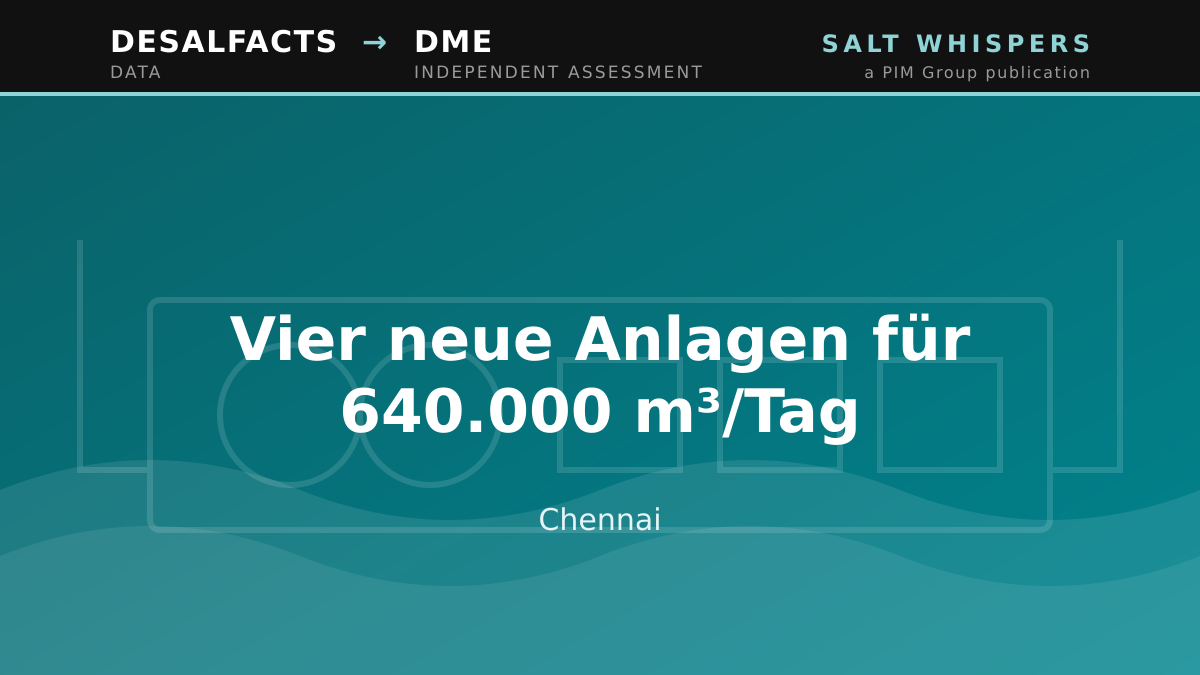 Vier neue Anlagen für 640.000 m³/Tag, Chennai
