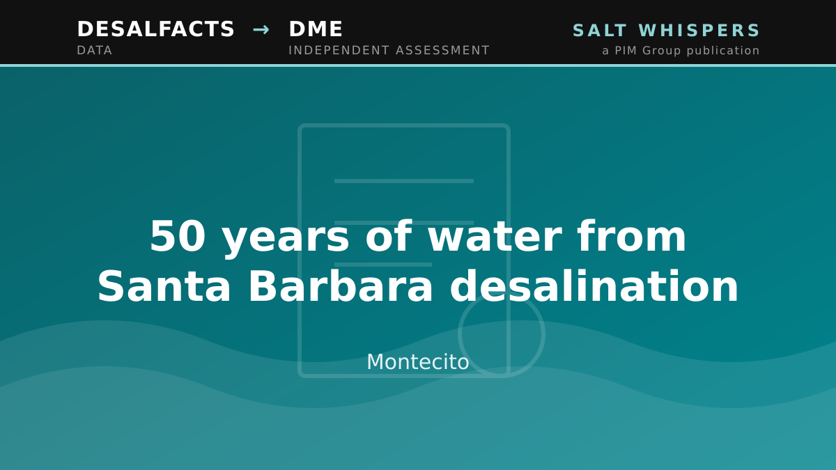 50 years of water from Santa Barbara desalination, Montecito