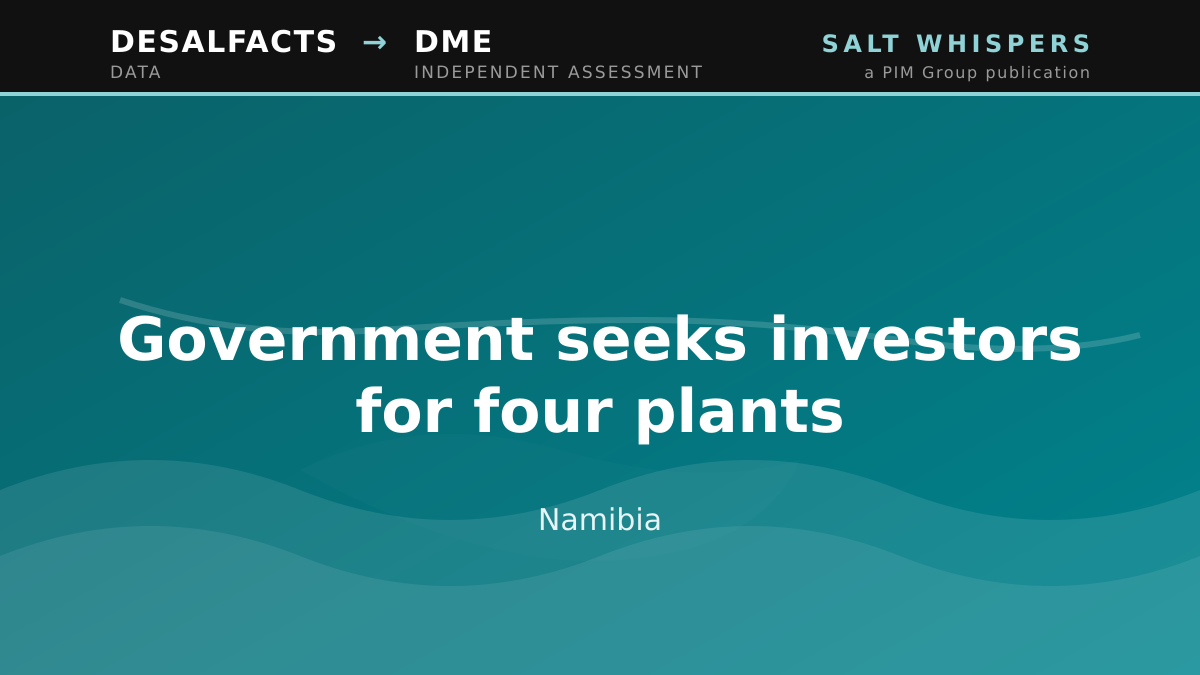 Government seeks investors for four plants, Namibia