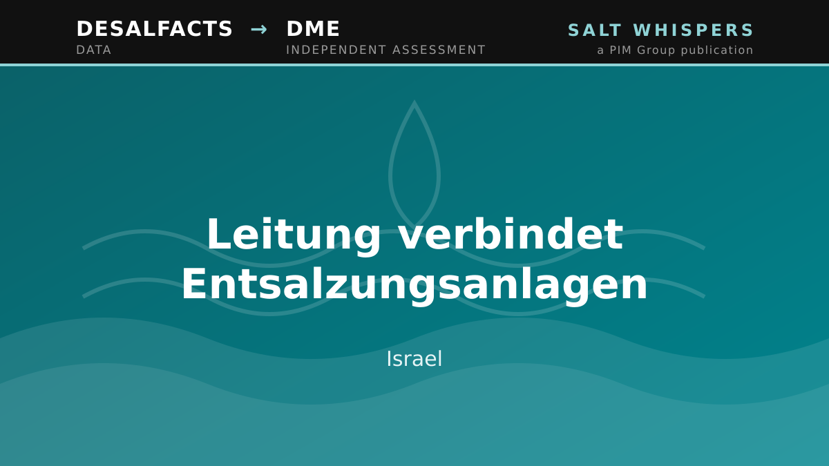 Leitung verbindet Entsalzungsanlagen, Israel