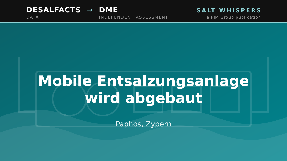 Mobile Entsalzungsanlage wird abgebaut, Paphos, Zypern