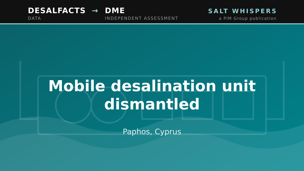 Mobile desalination unit dismantled, Paphos, Cyprus
