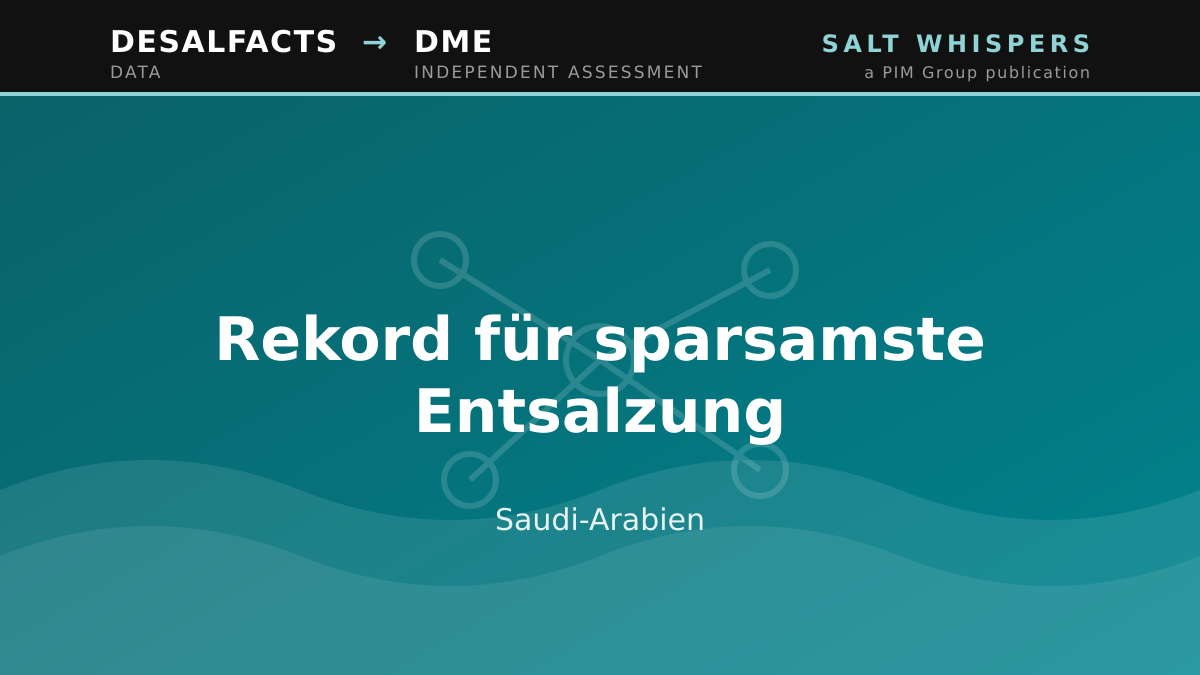 Rekord für sparsamste Entsalzung, Saudi-Arabien
