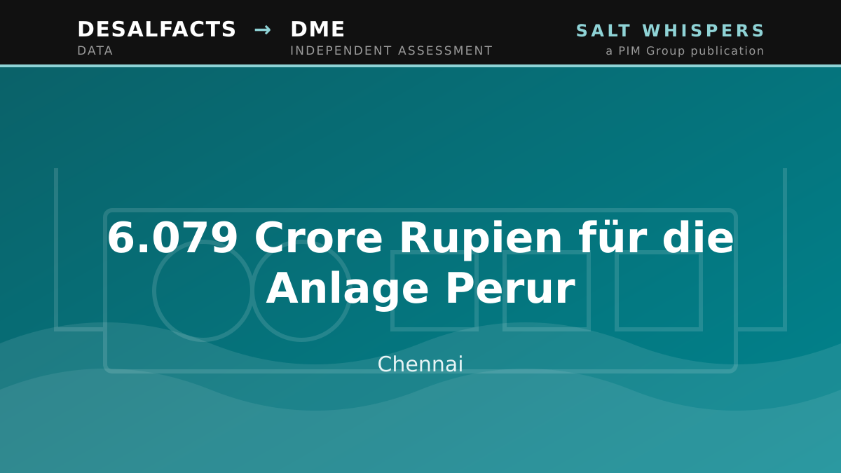 6.079 Crore Rupien für die Anlage Perur, Chennai