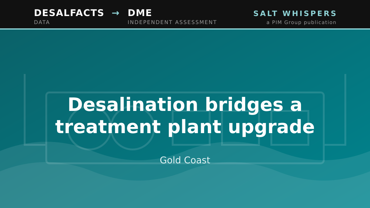 Desalination bridges a treatment plant upgrade, Gold Coast