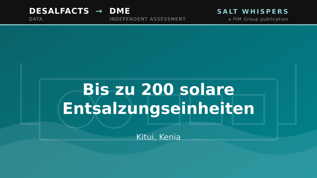 Bis zu 200 solare Entsalzungseinheiten, Kitui, Kenia