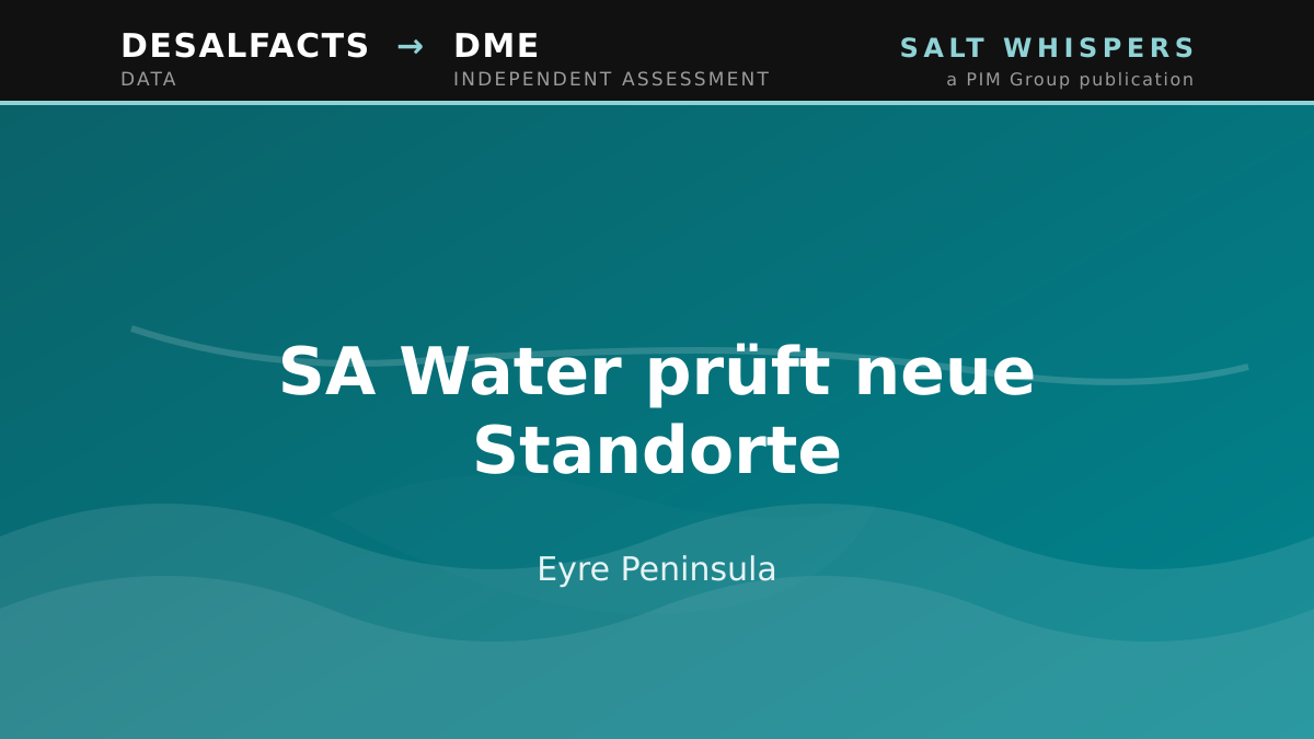 SA Water prüft neue Standorte, Eyre Peninsula