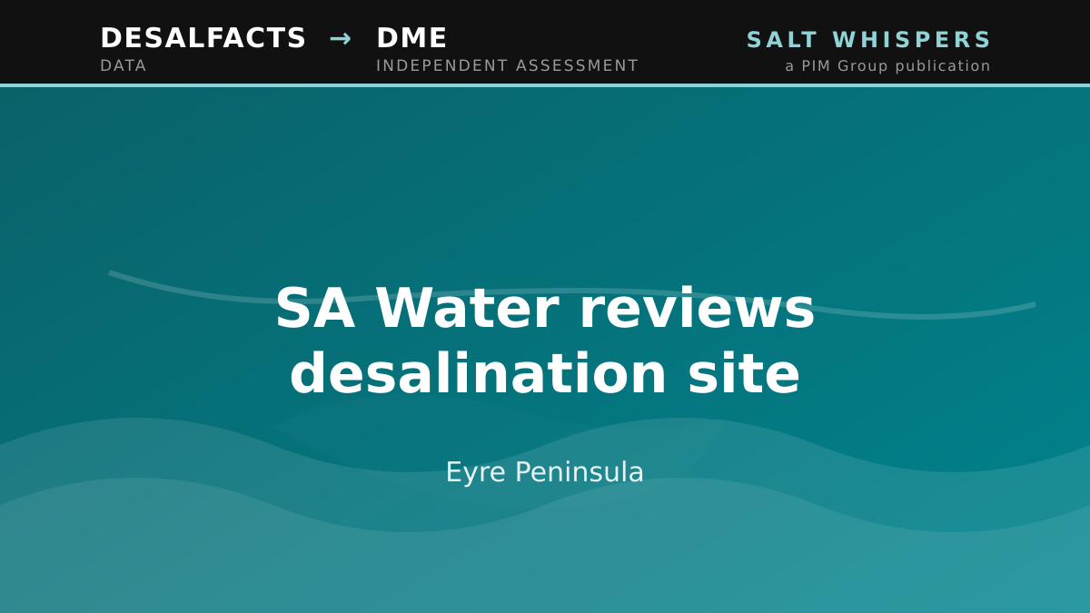 SA Water reviews desalination site, Eyre Peninsula